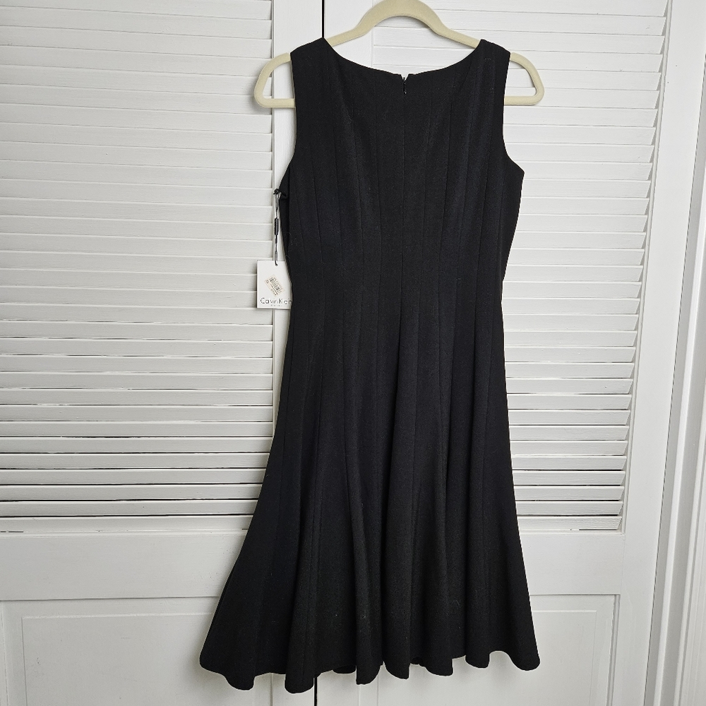 Calvin Klein Women's NWT Sleeveless Black Swing Dress Size 4 - Picture 7 of 9